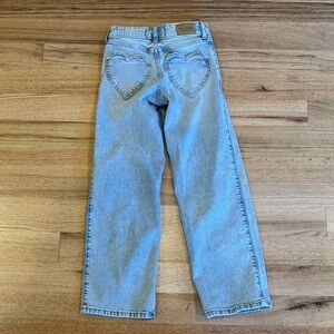Abercrombie Kids Light Blue Heart Pocket Wide Leg Jeans size 7/8 Long